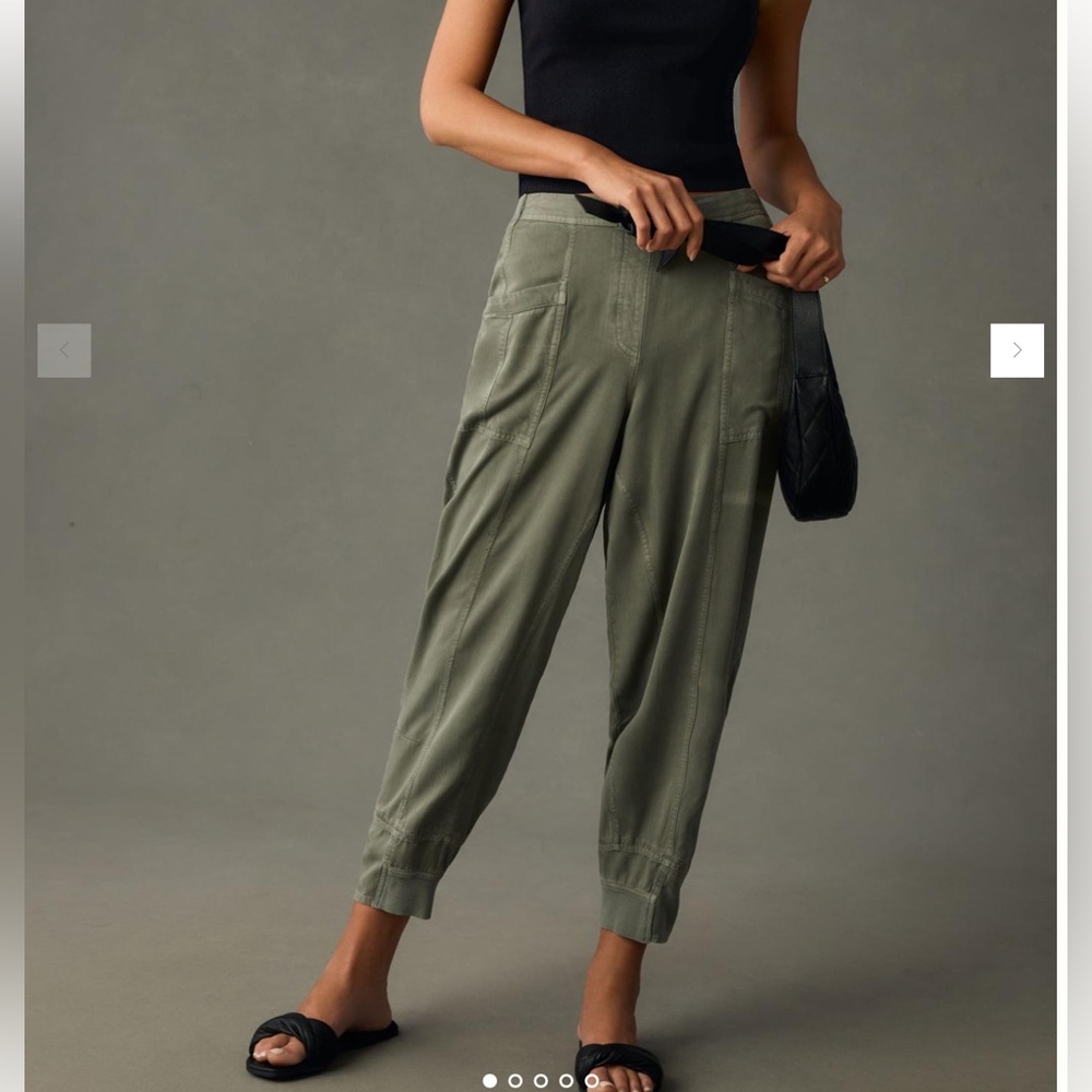 Anthropologie Olive Green Track Jogger Pants
